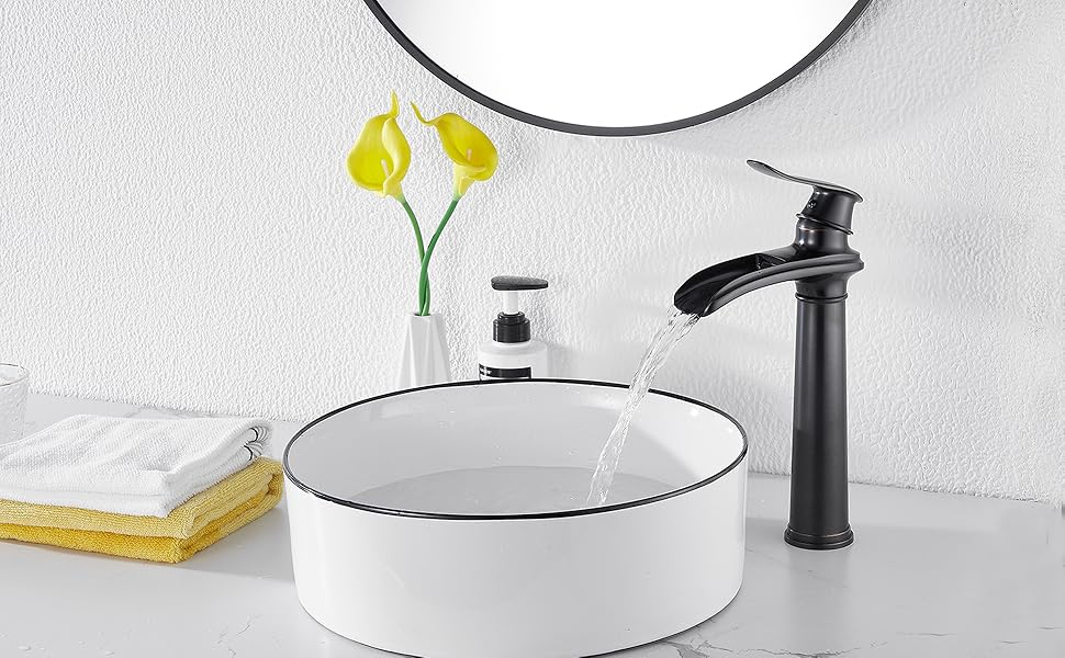 GGStudy Oil Rubbed Bronze Bathroom Faucet Single Handle 1