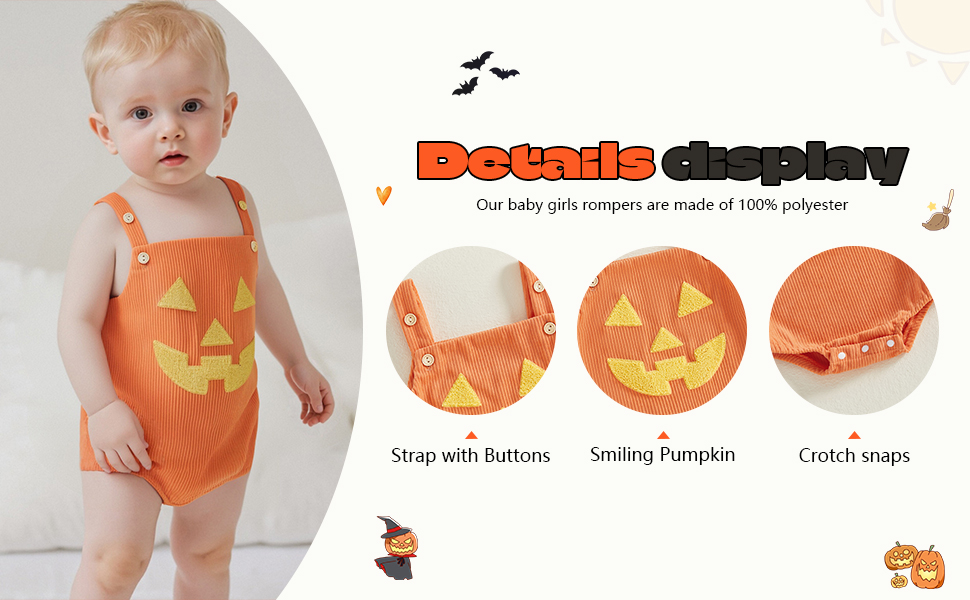 Newborn Infant Baby Girls Boys Rompers Halloween Clothes