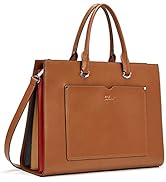 CLUCI Leather Briefcase for Women Laptop 15.6 Inch Slim Business Ladies Work Shoulder Bag