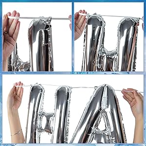 sliver happy birthday balloon