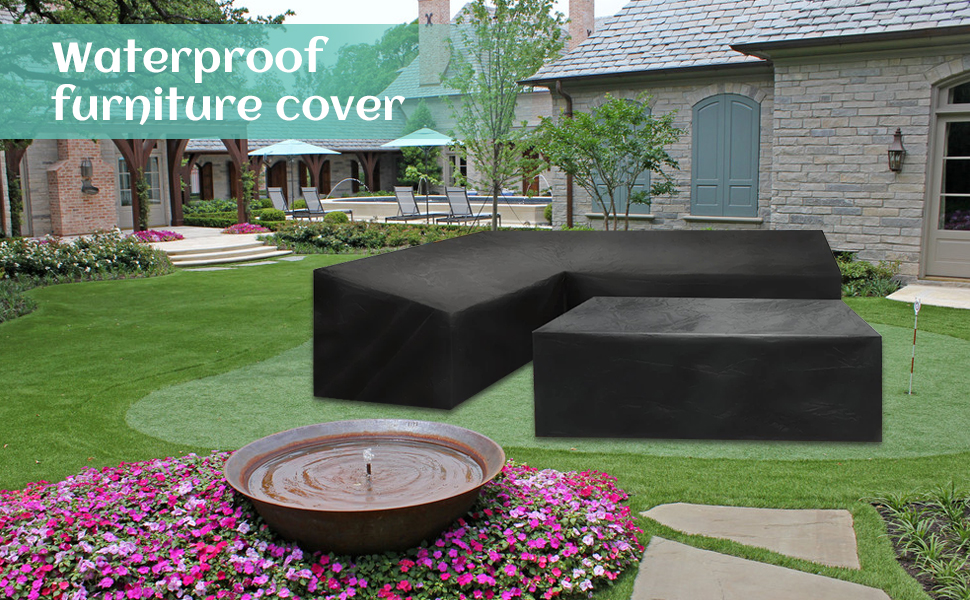 RASHION Garden Furniture Covers, Heavy Duty Oxford Polyester Garden