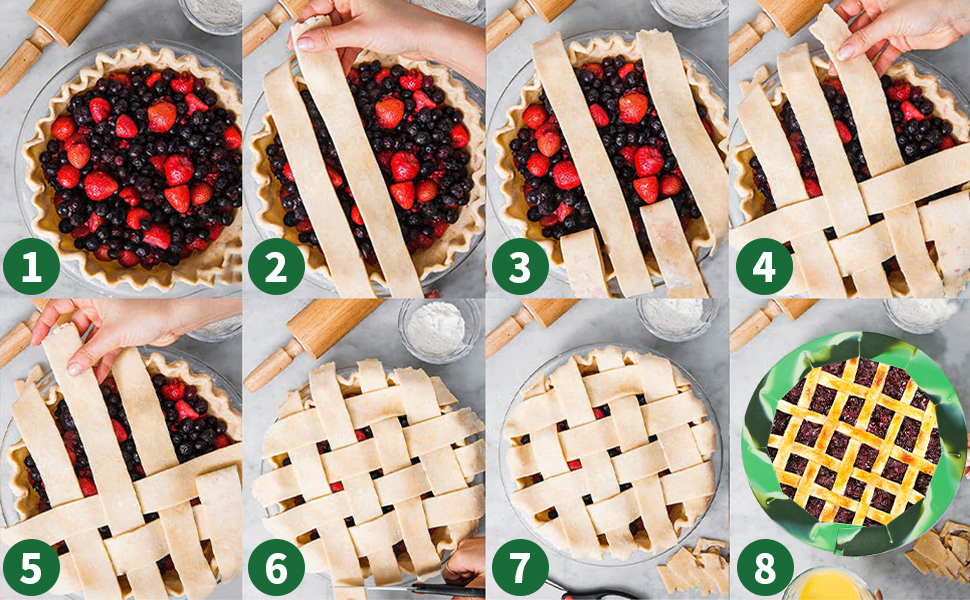 HOHUIGO Silicone Pie Crust Shield Protector Cover for Edges of Pie, Adjustable Pie