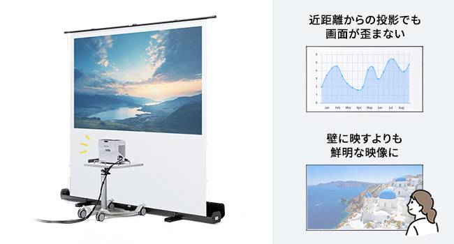 Amazon | サンワダイレクト プロジェクタースクリーン 80インチ