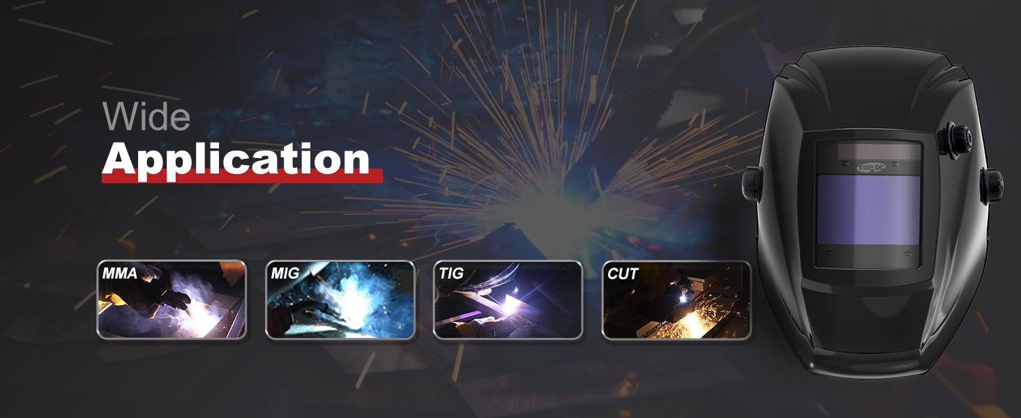 Welder Mask, Weld Hood 4 Arc Sensor Wide Large View Screen Adjustable