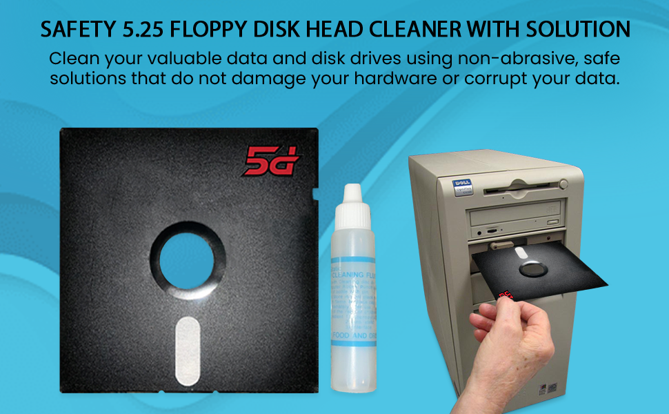 5D Safety 5.25 Floppy Disk Head Cleaner with Solution