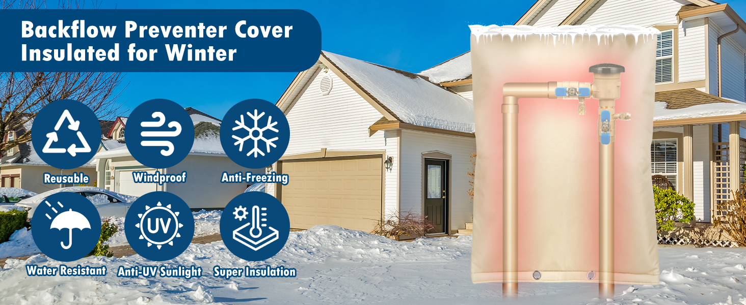Backflow Preventer Insulation Cover (5°F), Actgan 24"X24" 5