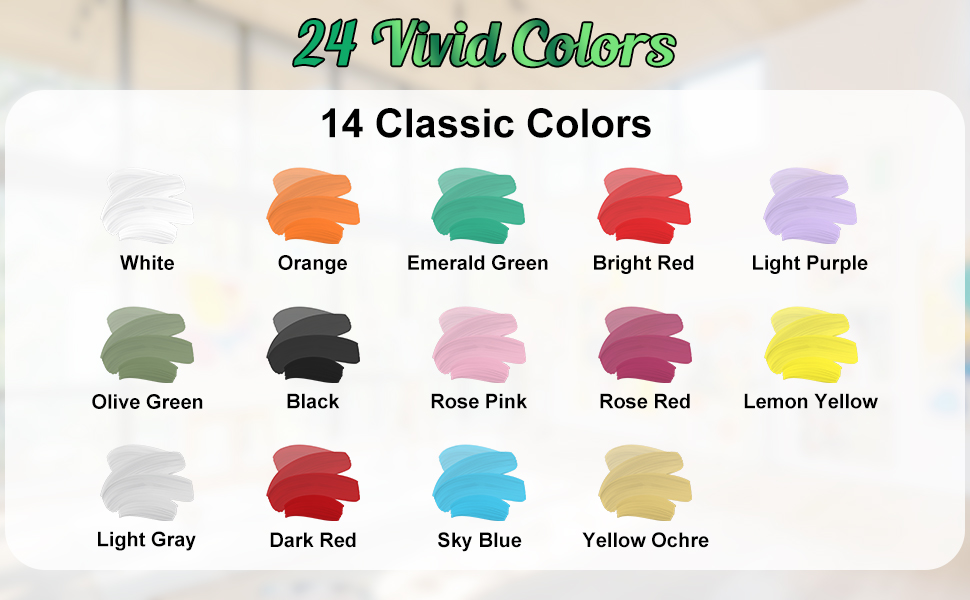 X ARTY HUB Airbrush Paint 24 Colors with 60 ml Thinner, Iridescent