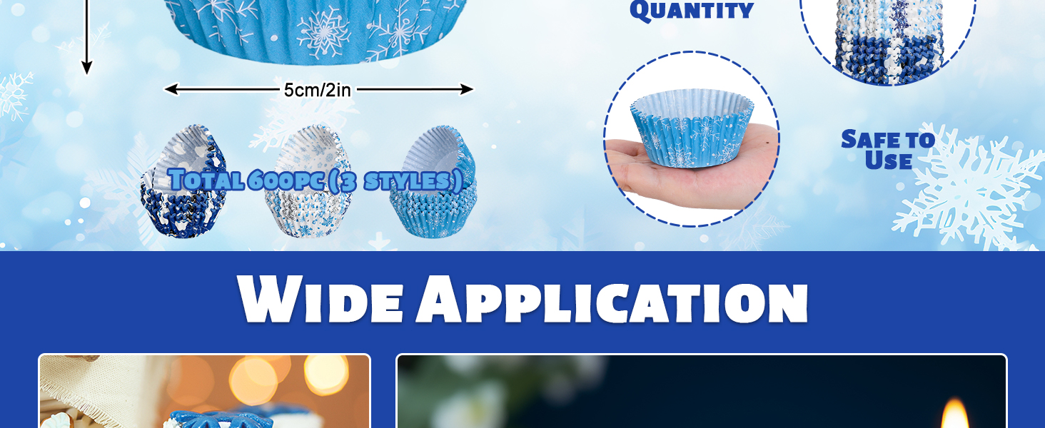 Christmas Winter Snowflake Cupcake Liners