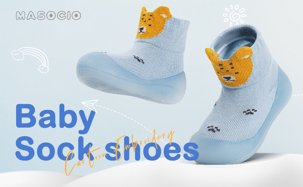 Baby Sock Shoes Toddler Boy Girl First Walking Pre Walkers Soft Rubber Sole Pram Crawling Slipper