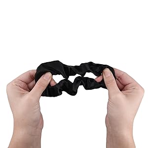 black silk scrunchie