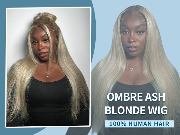 Amazon.com : koinu Ash Blonde Wig Human Hair 13x4