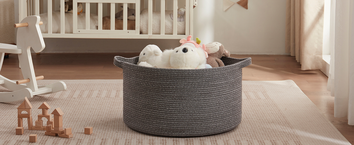 OIASKET Large Woven Baskets for Storage, 22.8" x 22.8" x 13