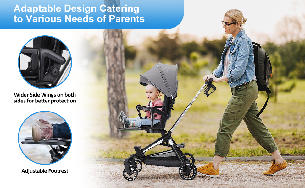Lightweight Baby Stroller, zebrater Compact Travel Toddler