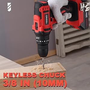 Perceuse Visseuse A Percussion Sans Fil PSR 20v TEENO,12A Batterie Visseuse Devisseuse Sans Fil,Gants Professionnels (Une Batterie) 15 1