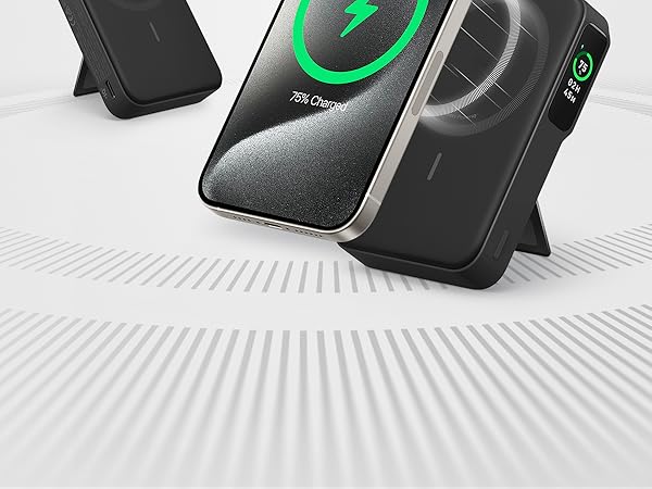 スマホアクセサリー ANKER Mag Charging with Smart Display Amazon.com: Anker MagGo Power Bank, Qi2 Certified 15W Ultra