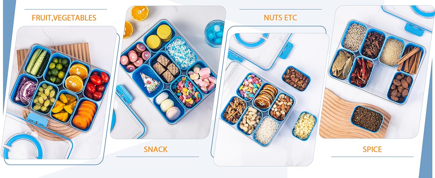 snack serving tray with lid