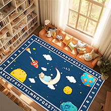 blue space galaxy rugs