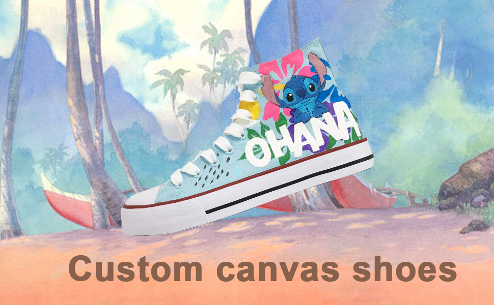 Amazon.com: Fedcan Stitch Ohana Canvas Shoes Hand Painted