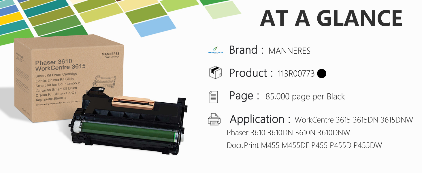 Amazon.com: Phaser 3610 Workcentre 3615/3655 Drum Cartridge 113R00773 ...