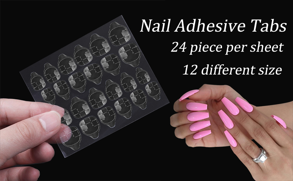 240pcs Doubleside Adhesive Nail Tabs, Kalolary Nail Glue Stickers Self