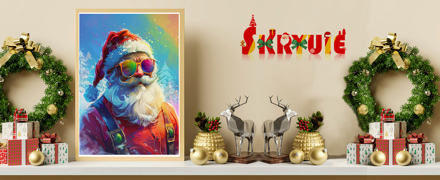 SKRYUIE 5D Christmas Diamond Painting Kits DIY Diamond
