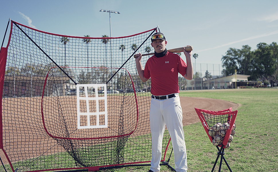 ZELUS Baseball Net Kit for Hitting and Pitching, 7x7ft Softball