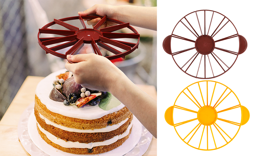SDUSEIO 2 Pieces Cake Portion Marker,Round 10/12 Pcs Cake Slice Marker