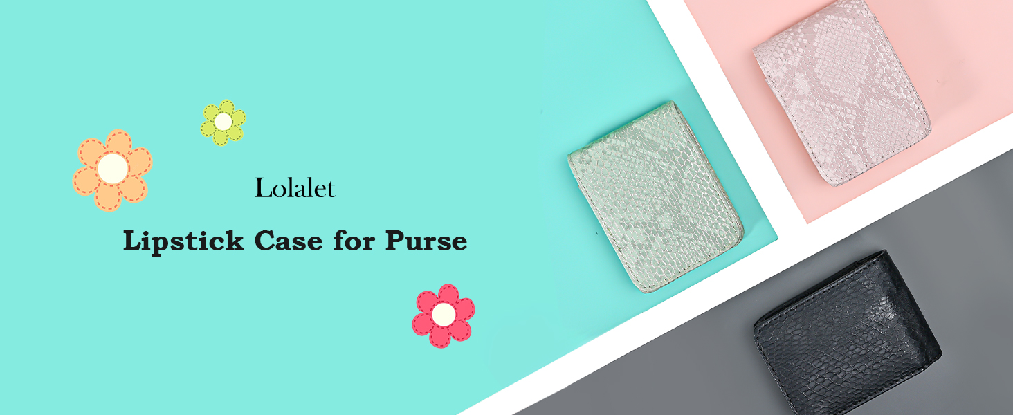 Lolalet Lipstick Case with Mirror for Purse, Small Cosmetic