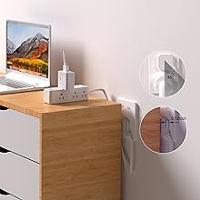 Smart PD 20W surge protector power strip, extension cord with multiple outlets
