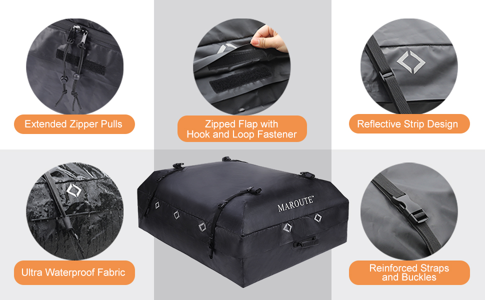 Cargo Bag with Zipper Flap and Hook-and-Loop Fastener