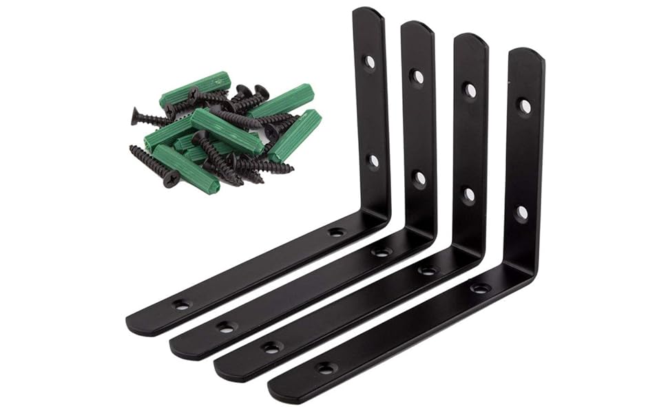 ULIFESTAR Corner Bracket Shelf Bracket,Heavy Duty Black
