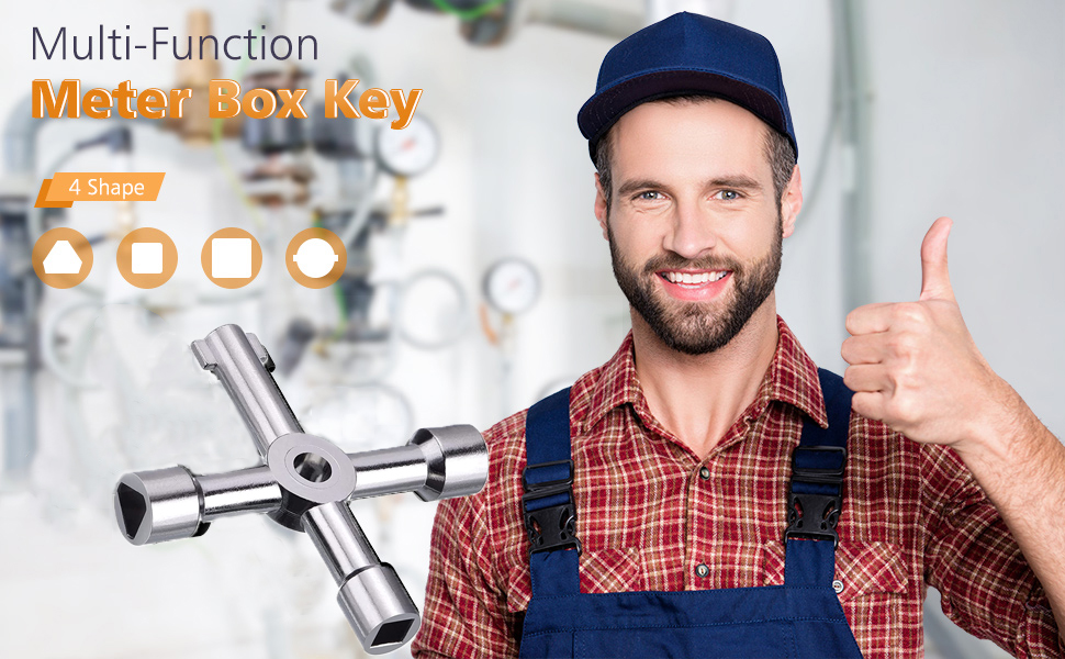 SYOSI Meter Box Key Gas Key Meter Key 4Way MultiFunctional Utilities