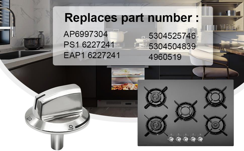 5304525746 Gas Cooktop Knob for Frigidaire Stove Knobs