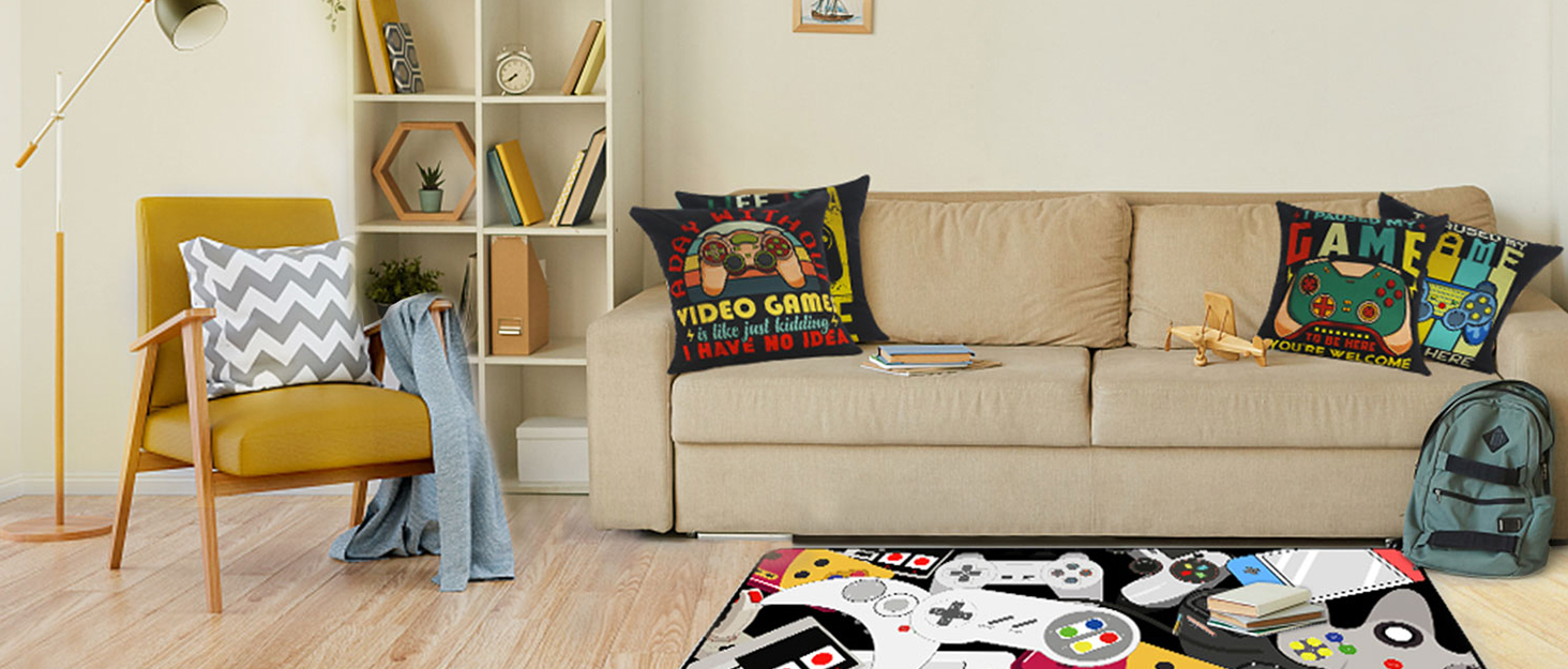 lacut 3D gaming gamer game area rugs game controller decoration teen boy's carpet boys room