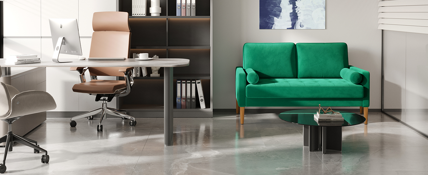green loveseat office sofa office couch