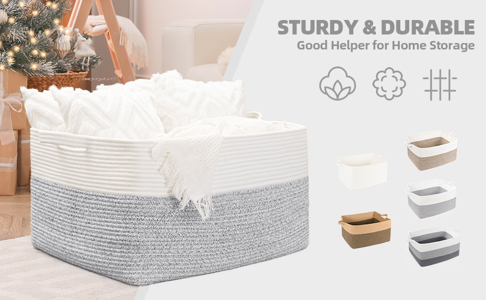 ZLG Rectangle Toy Storage Basket 72L Jumbo Blanket Basket