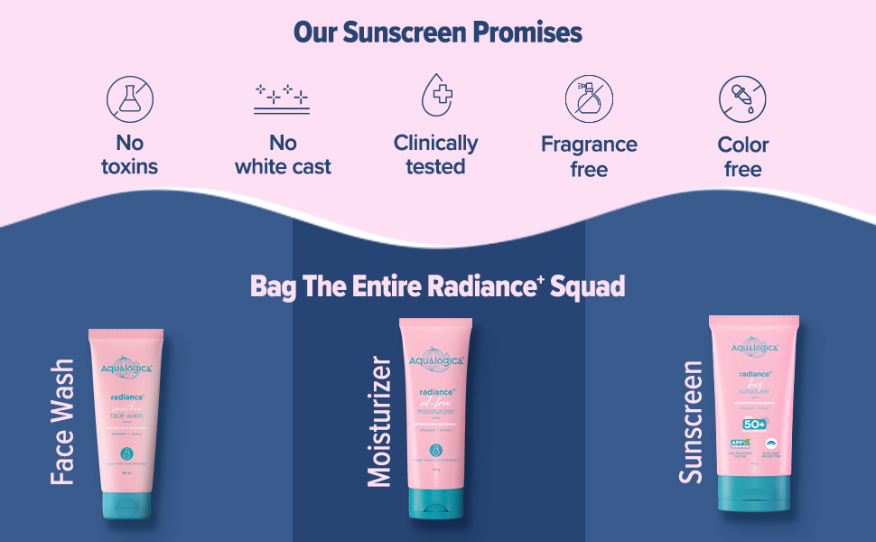 Aqualogica Radiance+ Dewy Sunscreen with Watermelon & Niacinamide with SPF 50 & PA+++