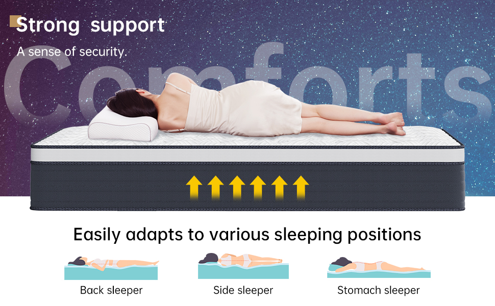 COOLMI King Size Mattress 12 Inch Memory Foam Mattresses