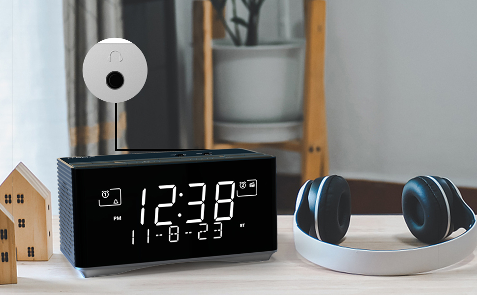 iTOMA FM & DAB Radio Alarm Clock with USB Charging Port, Bluetooth