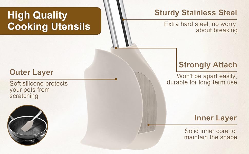 cooking utensils stainless steel handle