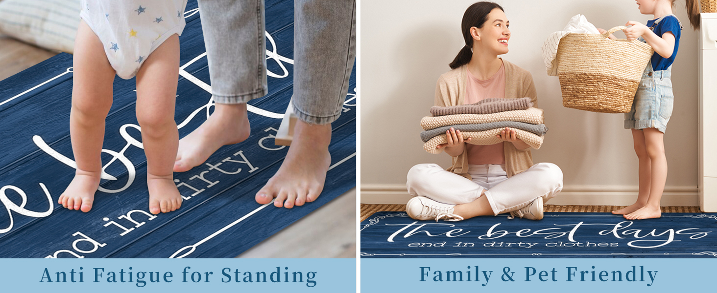 KOZYFLY Laundry Room Rug Runner 20"x48" Non Slip Laundry