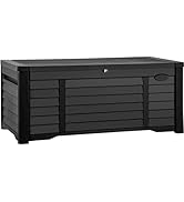 DWVO 120 Gallon Large Deck Box Waterproof Outdoor Storage Box, Extra Large Outdoor Storage Bin, R...