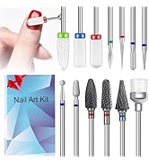 13pc nail drill bits set for nailsefile - includes tungsten carbide, ceramic & cuticle drill bits...