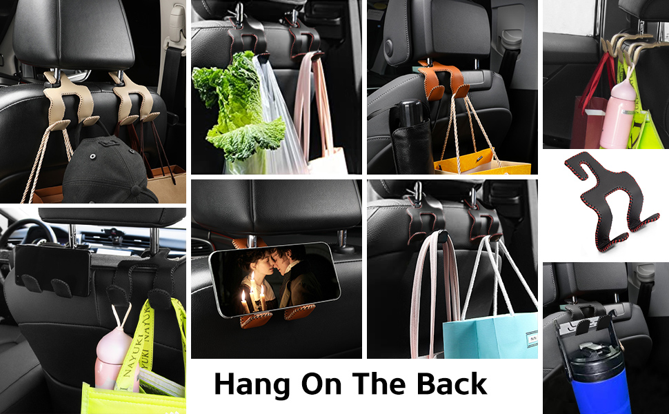 Purse Hook for Car, Headrest Hooks for Car Purse Holder for Car 2 in1 Durable Hook
