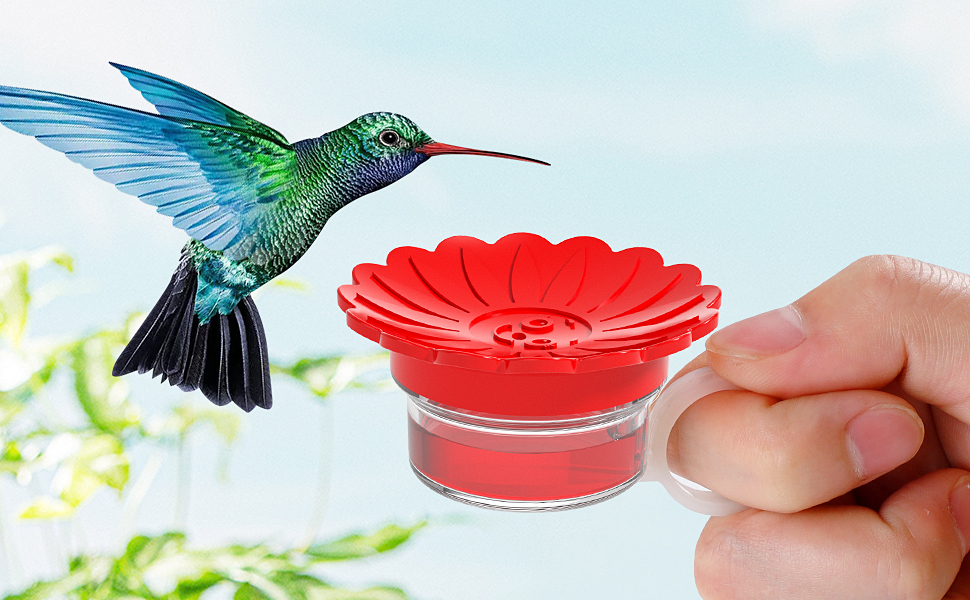 Redboat 4 Pack Handheld Hummingbird Feeders, Get Closer to