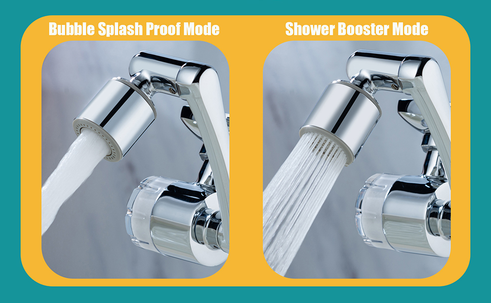 1080° Rotating Faucet Extender,2 Modes Pressurized Spray Attachment