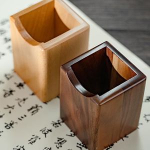 wooden office organizer in beige and walnut color