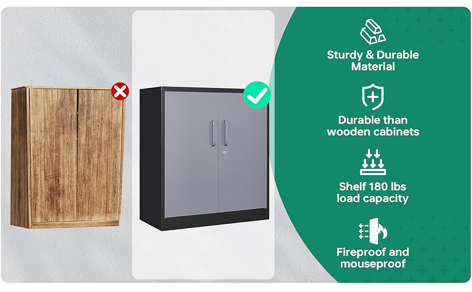 Letaya Metal Storage with Lock Door and Shelves