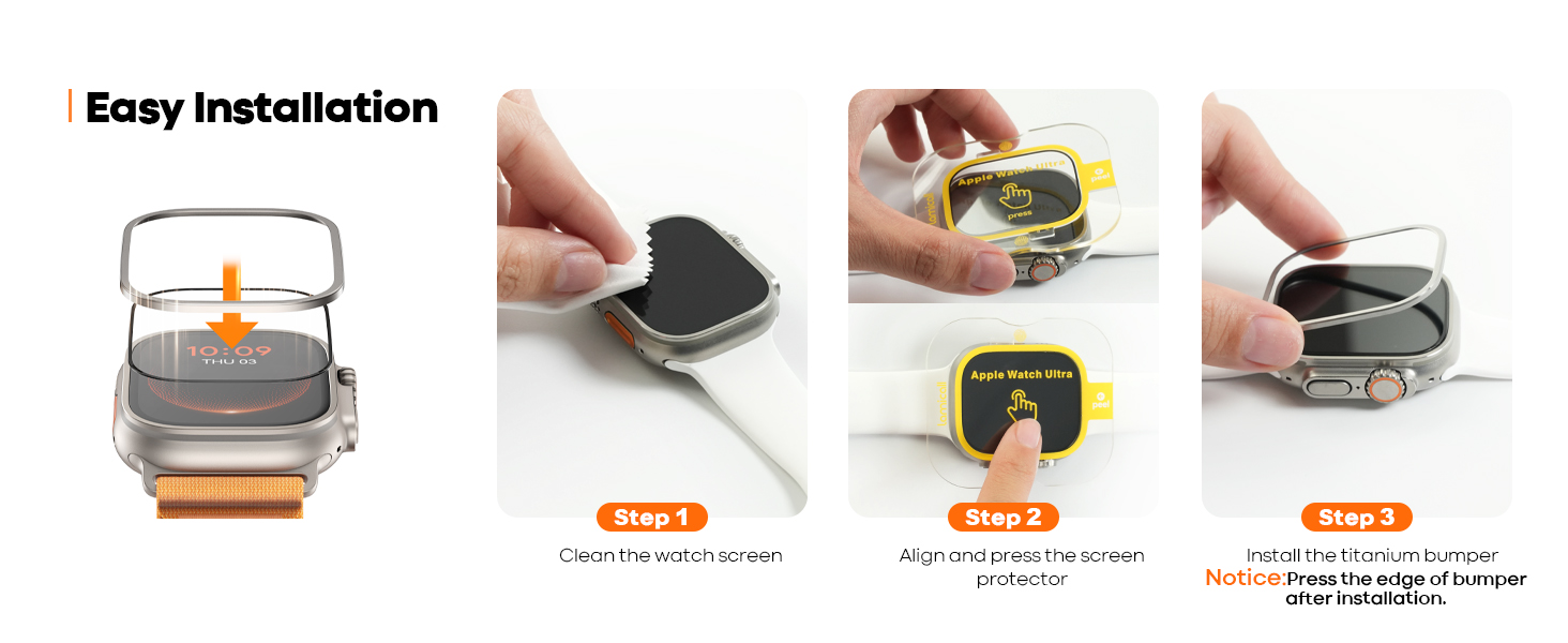 Lamicall [Titanium Alloy Frame Screen Protector for Apple