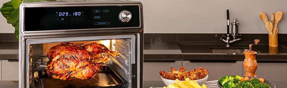 Forno E Fryer Fritadeira Gallant Digital Gfe25 Rotisserie 25L 1700w 127V